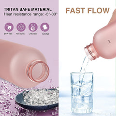 1000ml Frosted Water Bottle with Time Marker, Fitness Sports Travel Cup