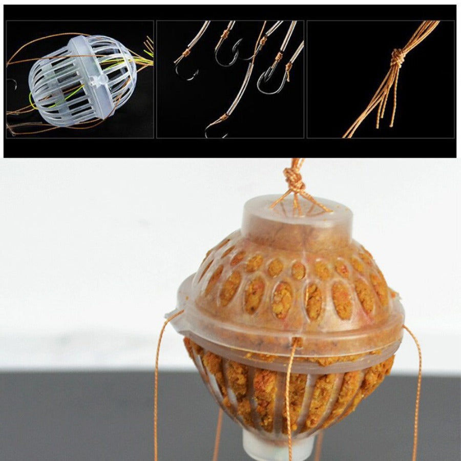 1PC Fishing Hooks Set Baits Cage Basket Feeder Holder Fishhook Tackle
