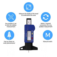Digital Tyre Tread Depth Gauge Meter Auto Tire Wear Detection Tool