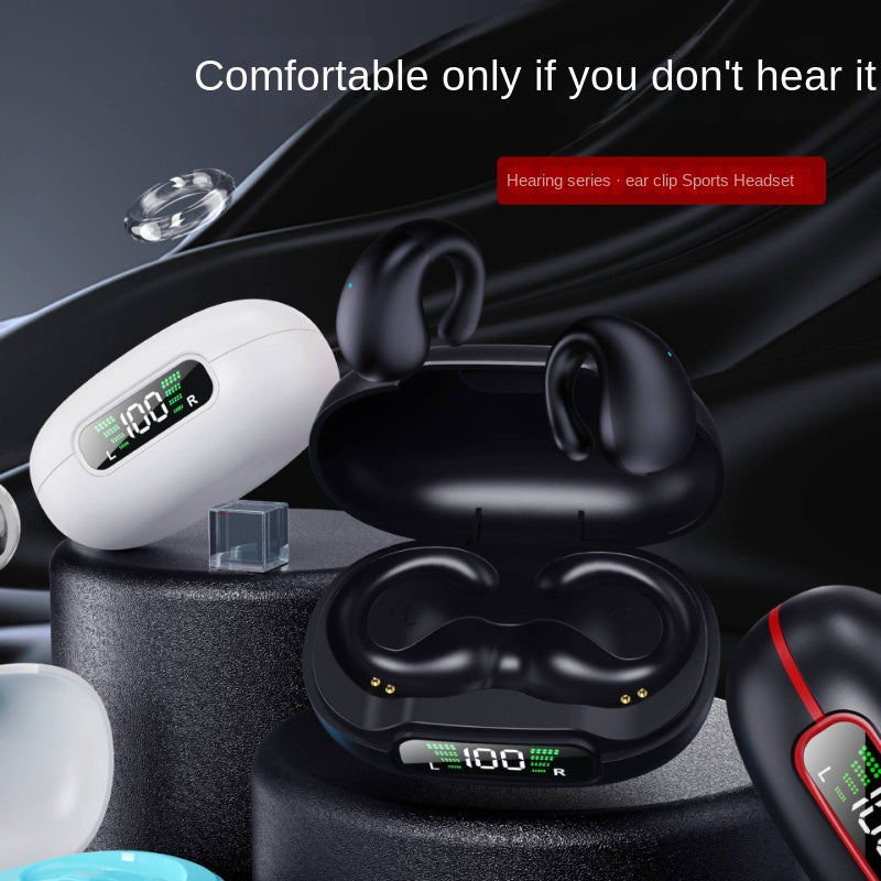Wireless Bone Conduction Headphones Clip Ear Music Noise Canceling Headset Call