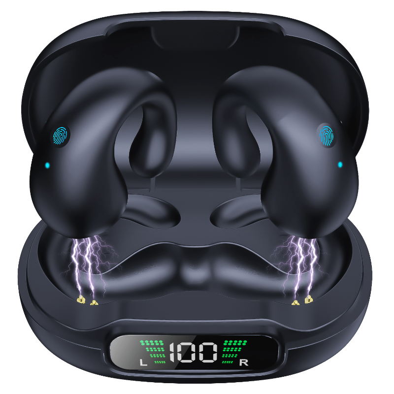 Wireless Bone Conduction Headphones Clip Ear Music Noise Canceling Headset Call