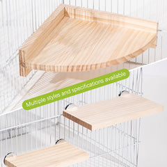 Solid Wood Parrot Bird Perch Stand Platform Shelf Board For Budgie Parakeet Cock