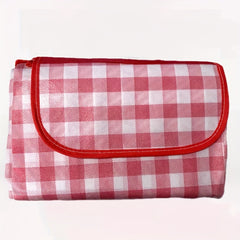 Waterproof Oxford Beach Mat Foldable Plaid Pattern Portable Picnic Mat Tote