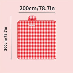Waterproof Oxford Beach Mat Foldable Plaid Pattern Portable Picnic Mat Tote