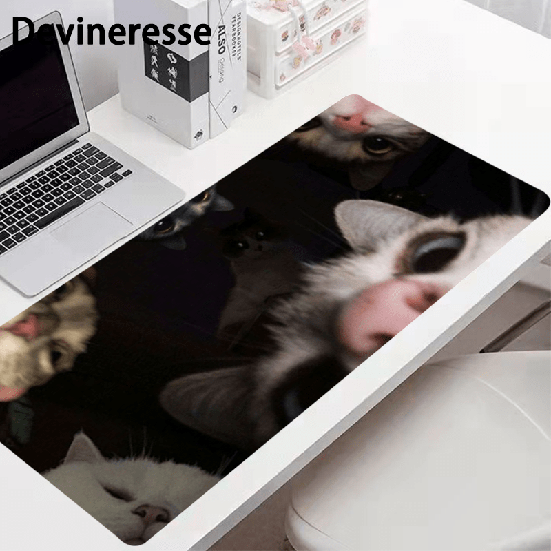Large Cats Desk Mat Gaming Mouse Pad E Sports Office Keyboard Pad