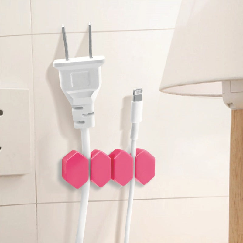 Desktop Charger Cable Organizer Wire Winder Clip