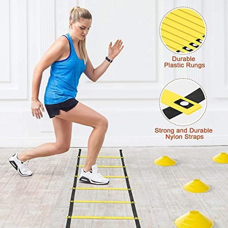 Agility Ladder Speed Training Set - Ladder, Parachute, Hurdles, Cones