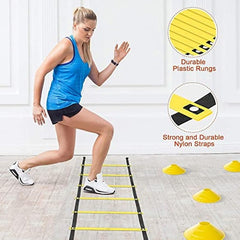Agility Ladder Speed Training Set - Ladder, Parachute, Hurdles, Cones
