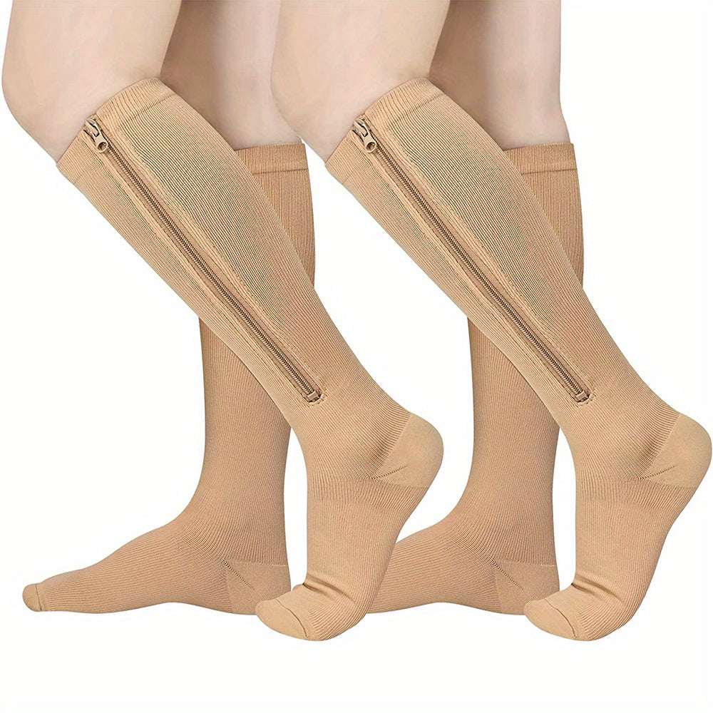 15-20 MmHg Zipper Compression Socks Women Men Improved Circulation