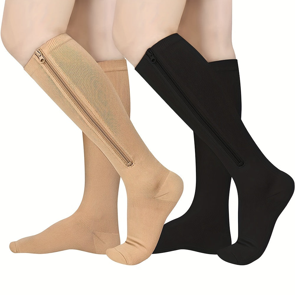 15-20 MmHg Zipper Compression Socks Women Men Improved Circulation