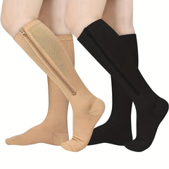 15-20 MmHg Zipper Compression Socks Women Men Improved Circulation