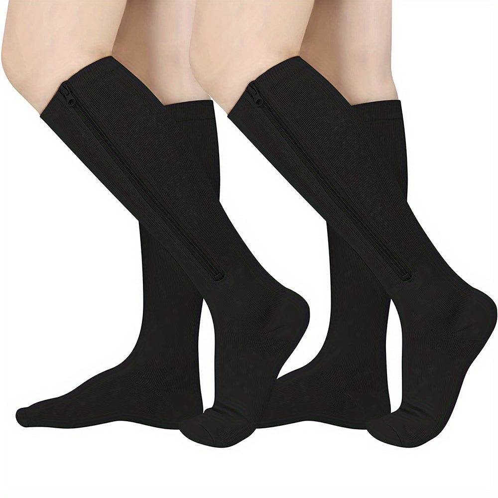 15-20 MmHg Zipper Compression Socks Women Men Improved Circulation