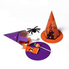 20pcs Hat Shaped Halloween Candy Packaging Box Party Favor Decoration