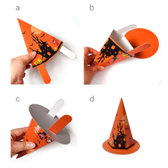 20pcs Hat Shaped Halloween Candy Packaging Box Party Favor Decoration