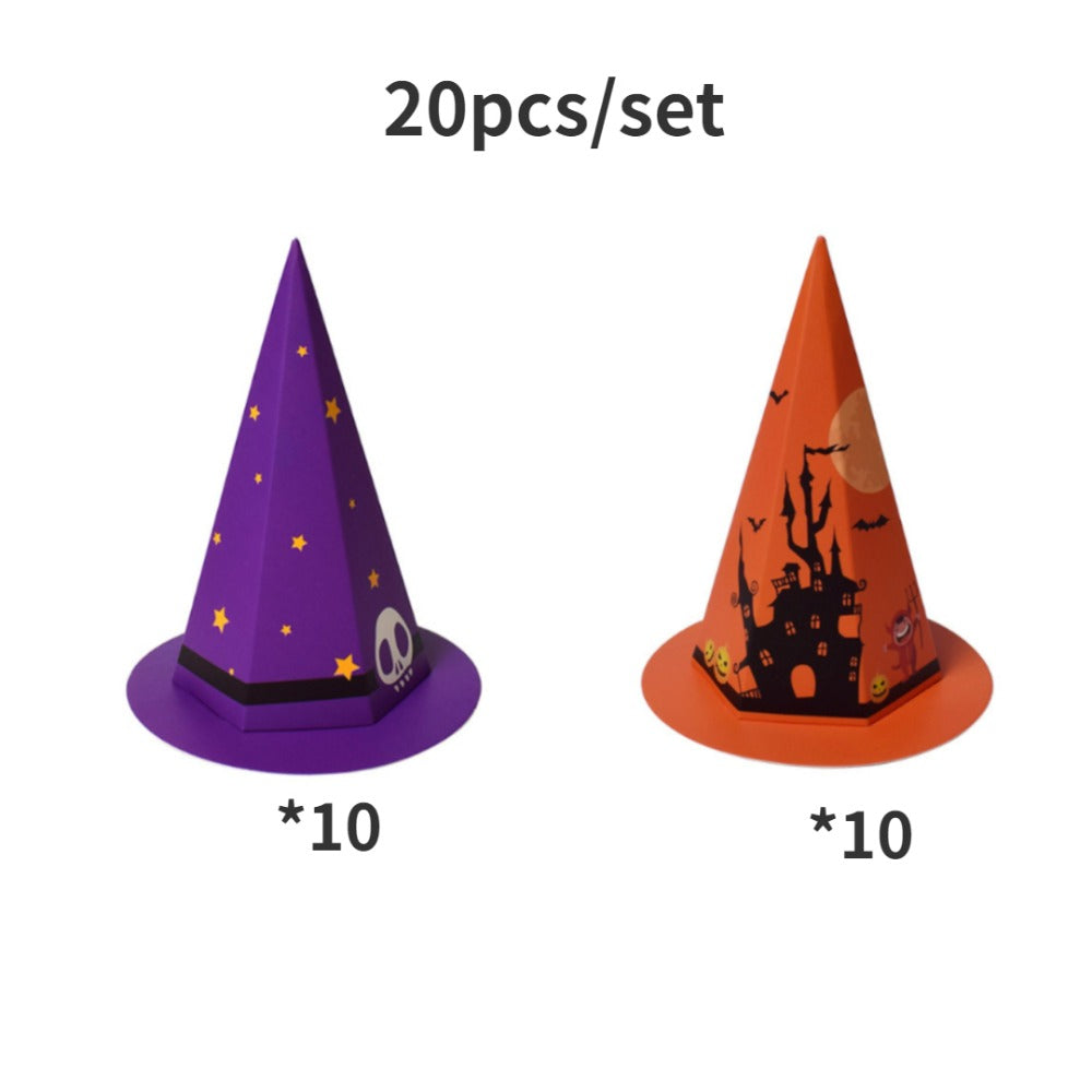 20pcs Hat Shaped Halloween Candy Packaging Box Party Favor Decoration