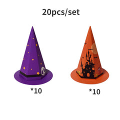 20pcs Hat Shaped Halloween Candy Packaging Box Party Favor Decoration