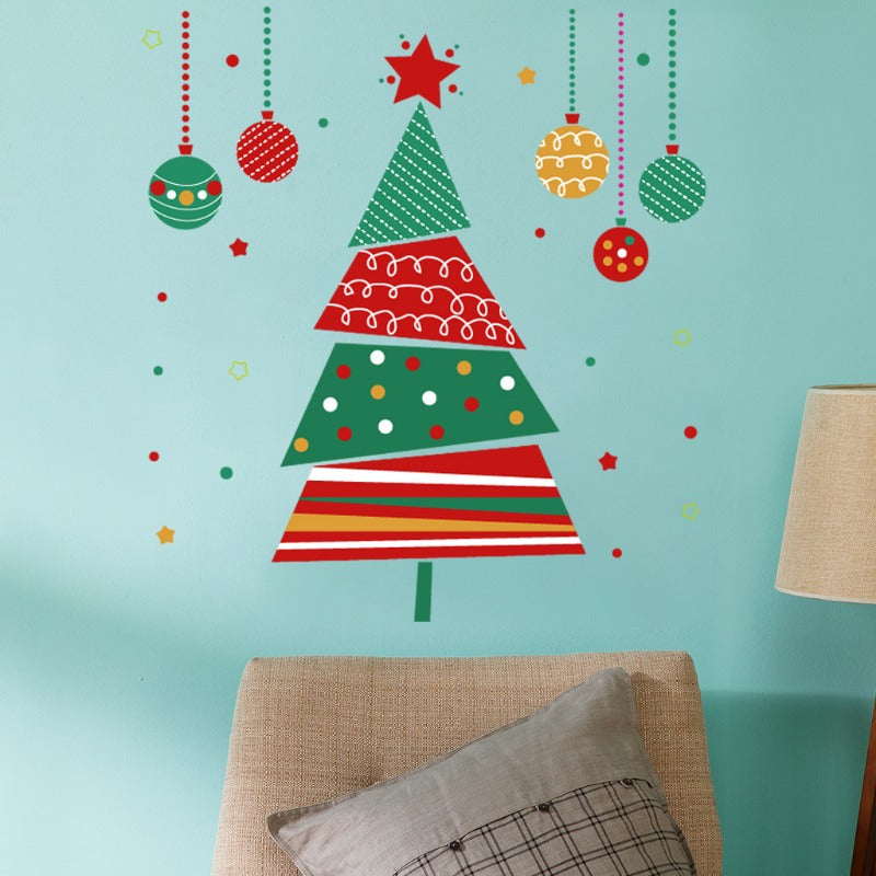 Colorful Christmas Tree Stickers - Xmas Ball Decorations