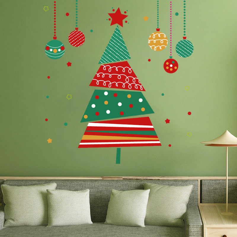 Colorful Christmas Tree Stickers - Xmas Ball Decorations
