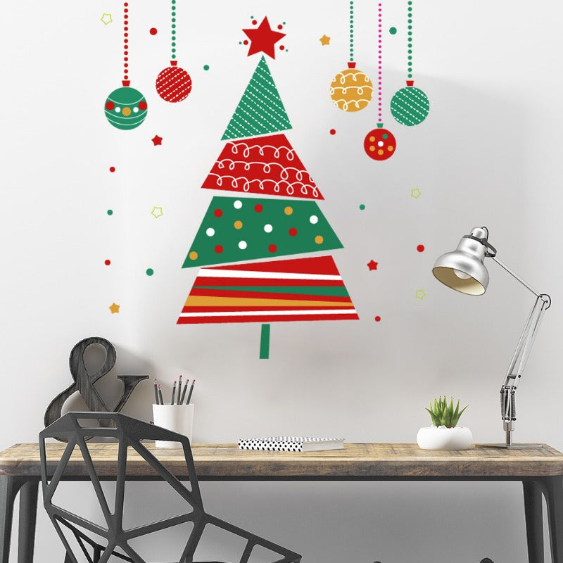 Colorful Christmas Tree Stickers - Xmas Ball Decorations