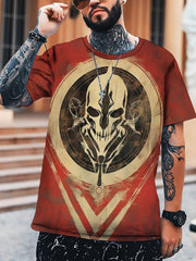 Men's Skull 3D Print Short Sleeve T-Shirt for Summer