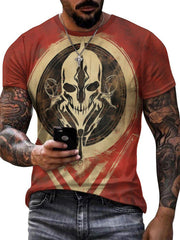 Men's Skull 3D Print Short Sleeve T-Shirt for Summer