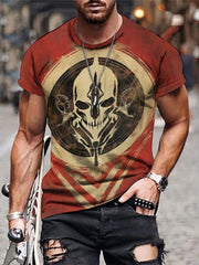 Men's Skull 3D Print Short Sleeve T-Shirt for Summer