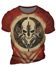 Men's Skull 3D Print Short Sleeve T-Shirt for Summer