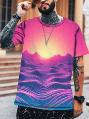Men's Scenery Pattern Graphic T-Shirt for Summer