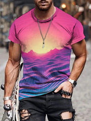Men's Scenery Pattern Graphic T-Shirt for Summer
