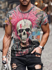 Skull 3d Print Men's Novelty T shirt For Summer