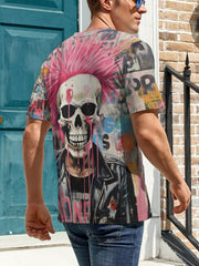 Skull 3d Print Men's Novelty T shirt For Summer