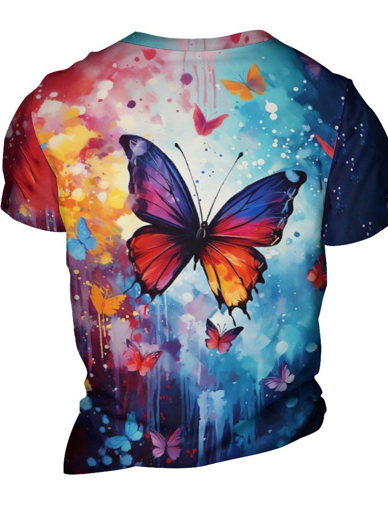 Butterfly 3D Print Men's Graphic T shirt Causal Tees Short Sleeve Tops