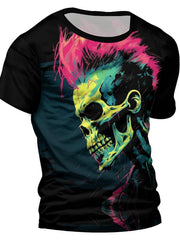 Skull 3D Print Men's Novelty T-shirt For Summer