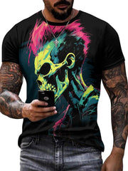 Skull 3D Print Men's Novelty T-shirt For Summer
