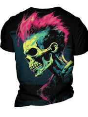 Skull 3D Print Men's Novelty T-shirt For Summer