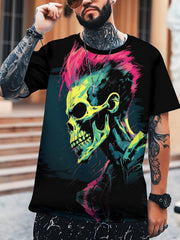Skull 3D Print Men's Novelty T-shirt For Summer