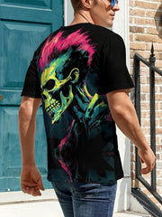 Skull 3D Print Men's Novelty T-shirt For Summer