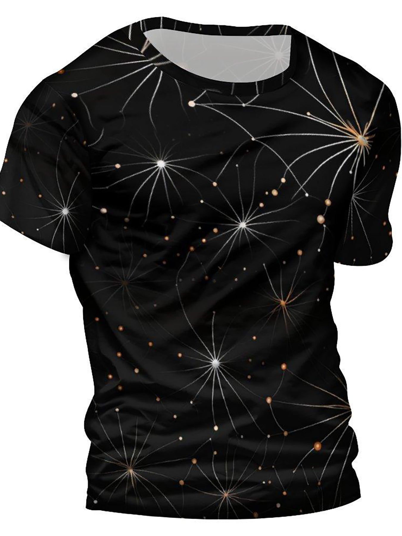 Men's Shining Stars Print Short Sleeve T-shirt for Summer