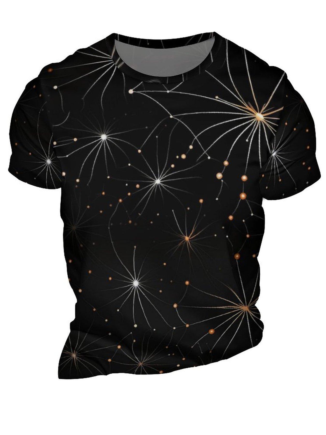 Men's Shining Stars Print Short Sleeve T-shirt for Summer