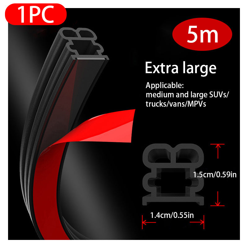Car Door Rubber Seal Strip Double Layer Weather Strip 5m
