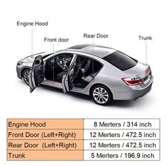 Car Door Rubber Seal Strip Double Layer Weather Strip 5m