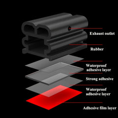 Car Door Rubber Seal Strip Double Layer Weather Strip 5m