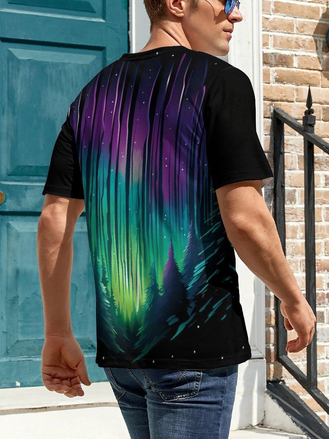 Forest Starry Sky Graphic Tee for Men