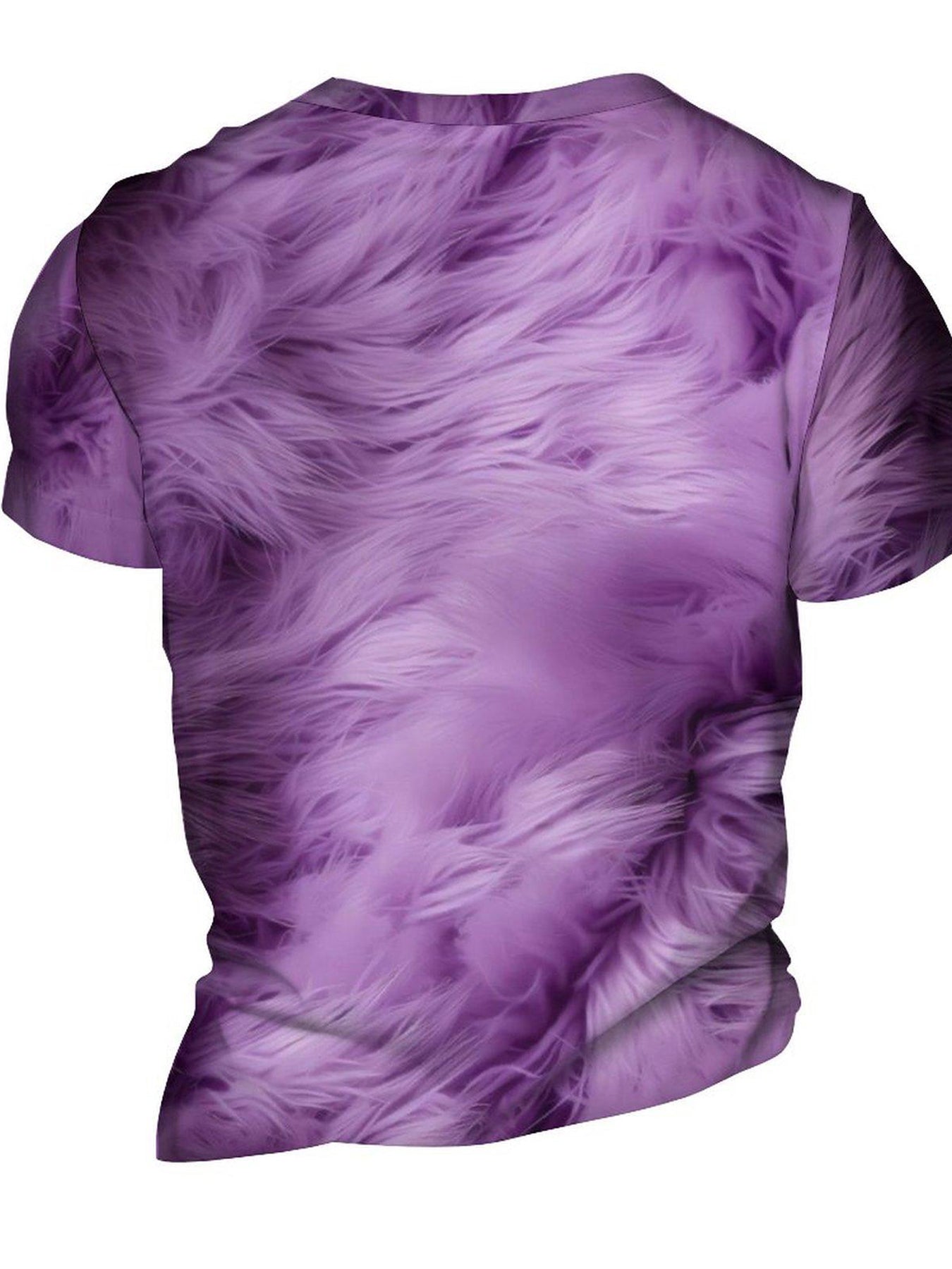 Men's Faux Fur 3D Print T Shirt Casual Short Sleeve Top