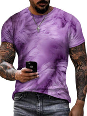 Men's Faux Fur 3D Print T Shirt Casual Short Sleeve Top