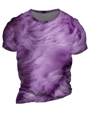 Men's Faux Fur 3D Print T Shirt Casual Short Sleeve Top