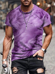 Men's Faux Fur 3D Print T Shirt Casual Short Sleeve Top