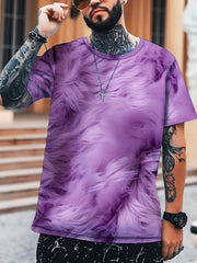 Men's Faux Fur 3D Print T Shirt Casual Short Sleeve Top