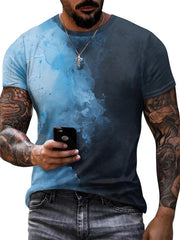 Watercolor Print Men's Graphic T-shirt Summer Outdoor Clothing
