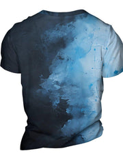 Watercolor Print Men's Graphic T-shirt Summer Outdoor Clothing